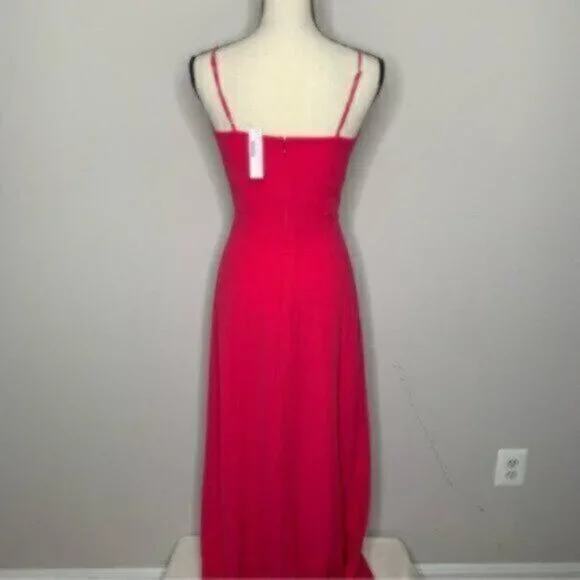 NWT J. Crew Pink Drapey Spaghetti Strap Maxi Dress With Side Slit - Picture 11 of 14